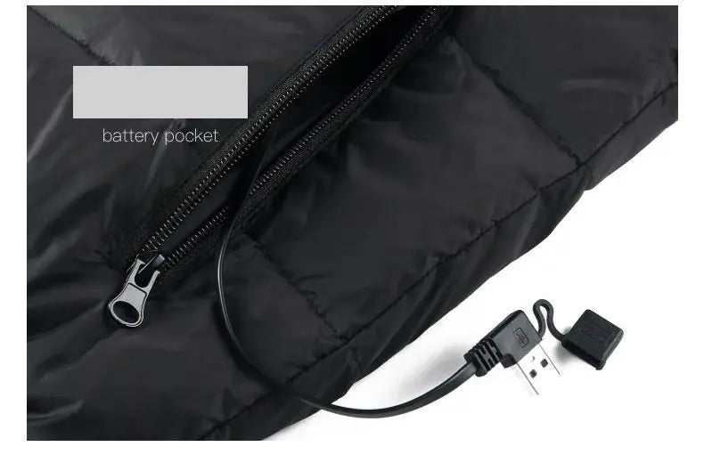 9 Heated Vest Zones Electric Heated Jackets Men Women Sportswear Heated Coat Graphene Heat USB.