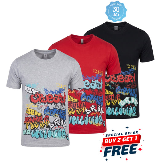 Graffiti 3-Pack T-Shirts - 200 GSM