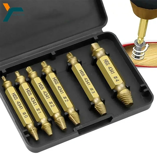 Damaged Screw Extractor Set HSS Drill Bit Stripped Broken Remover Small Easily Quickly Take Out Kit Easy Demolition Power Tool