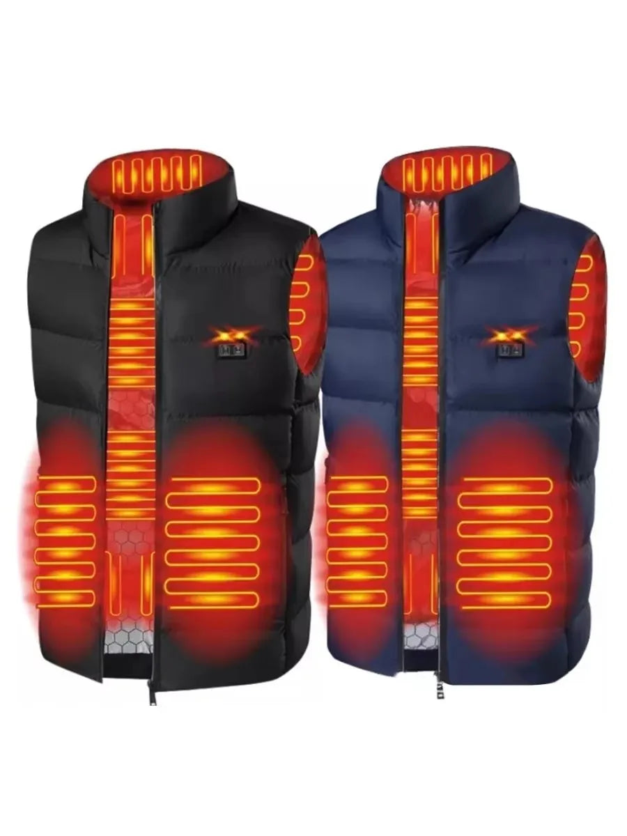 9 Heated Vest Zones Electric Heated Jackets Men Women Sportswear Heated Coat Graphene Heat USB.