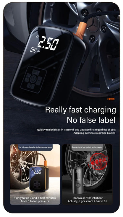 LEIBOO Wireless Car Air Compressor Air Pump Electric Tire Inflator Pump for Motorcycle Bicycle with Digital Display