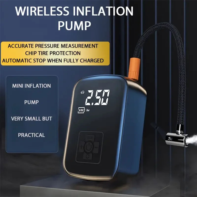 LEIBOO Wireless Car Air Compressor Air Pump Electric Tire Inflator Pump for Motorcycle Bicycle with Digital Display